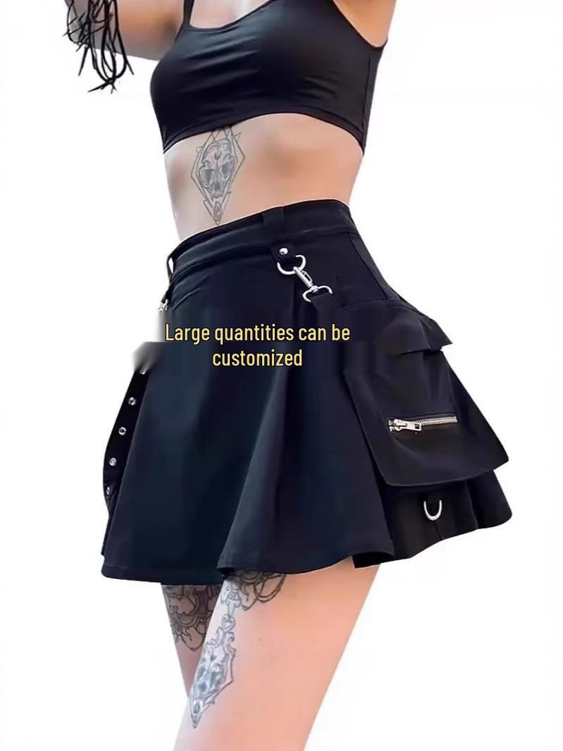 2025 Women s High-Waisted Pleated Irregular Cargo Skirt - Spring/Summer Collection XL чёрный
