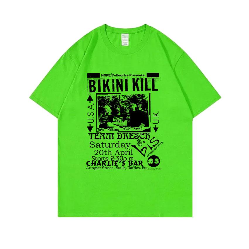 

Punk Rock Band Bikini Kill Graphic Print Tshirt Unisex Women Vintage Oversized Short Sleeve Tops Tshirt Unisexs Casual Cotton T Shirt 4XL
