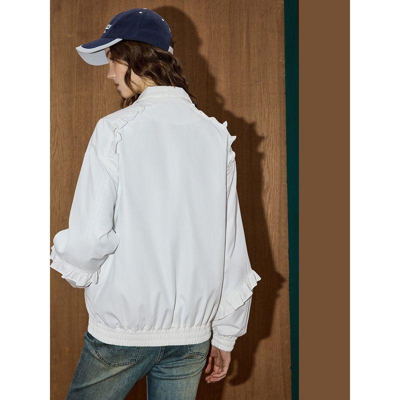 Coolhut American Retro Loose-Fitting 2025 Autum Women's Round-Neck Jacket, Fashionable and Versatile Top