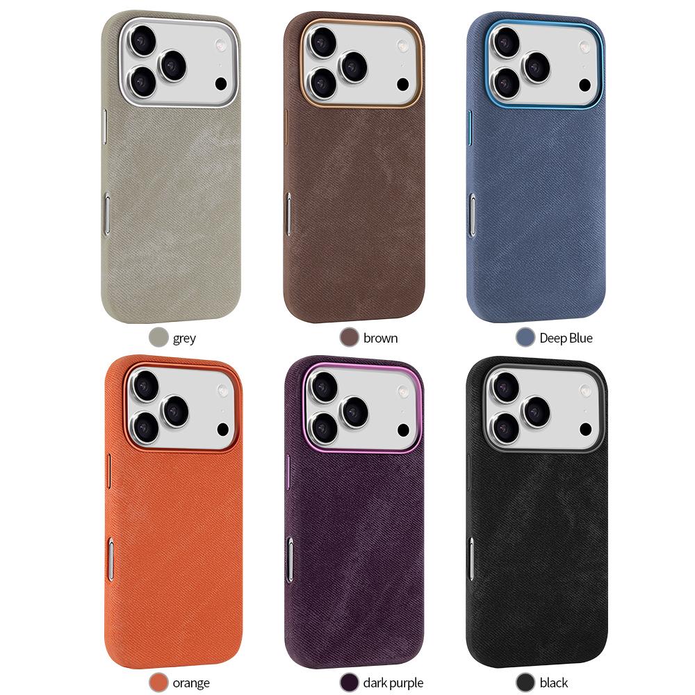 Magsafe Original For iPhone 17Pro Max Magnetic Cowboy Texture Leather Wireless Charging Phone Techwoven Case for iPhone 17Air 16 14 13 Pro Max 15 Plus