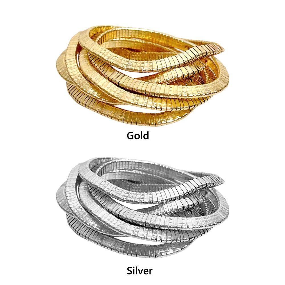 Bracelet jonc flexible couleur or alliage multicouche nouveau bracelet pliable accessoires de bijoux