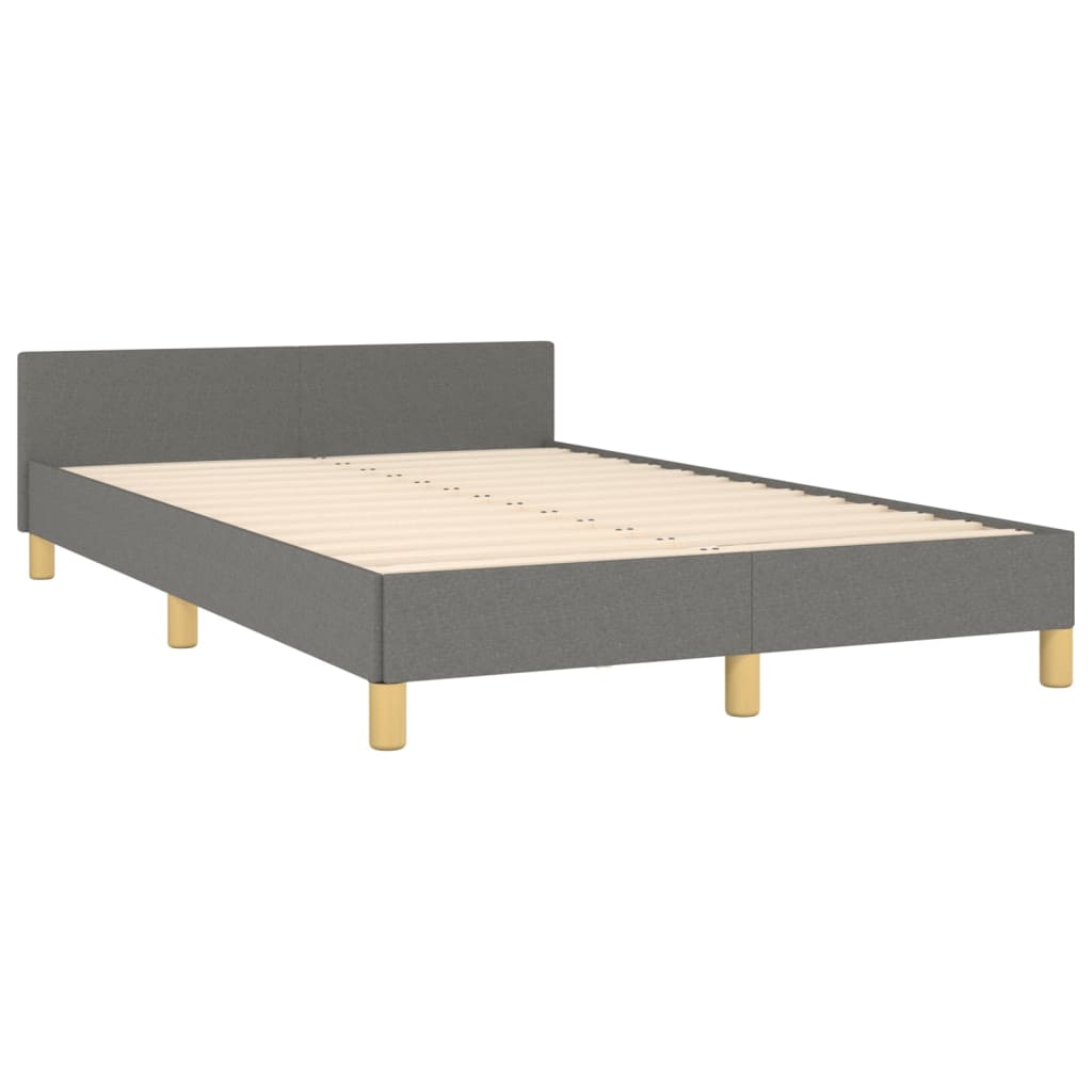 Vidaxl Bed Frame Without Mattress, Dark Grey, 120X200 Cm, Upholstered