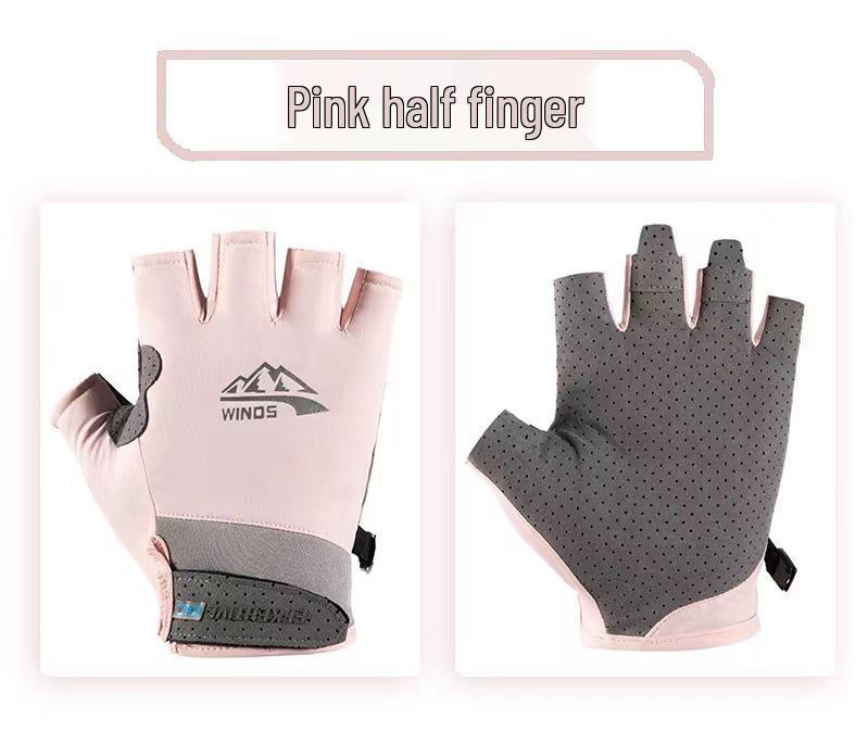 Bezprsté rukavice z ledového hedvábí - Unisex, Tenké, Protiskluzové, Chránící před sluncem pro letní cyklistiku, řízení a rybaření