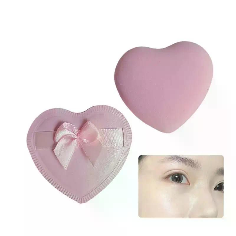 1/2/5pcs Heart-Shaped Makeup Sponge Puff, Reusable Dry Wet Dual Use Candy Cosmetic Sponge for Foundation Powder