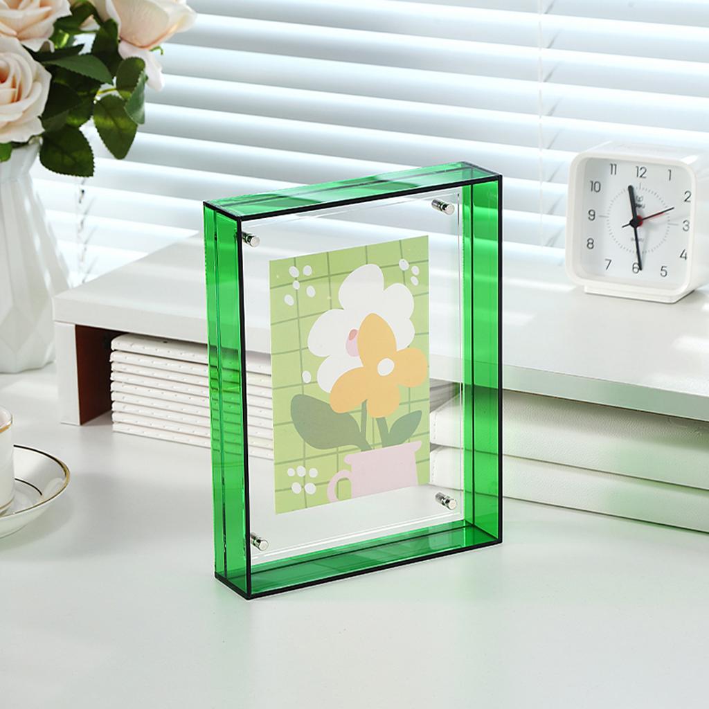 Cornice per Foto Acrilica Plastica Rettangolare Vuota Porta Cornice per Foto Custodia a Due Lati Trasparente Struttura per Disegno Decorazioni per la Casa