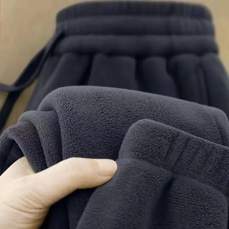 Double-sided Fleece Pants for Men's Outerwear Leggings Plush and Thickened Fleece Winter Warm Sports Pants for Men