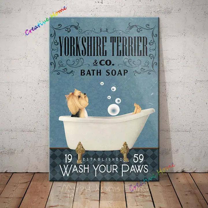 Yorkshire Terrier Dog I Am Your Friend Your Partner Your Yorkie Tin Sign Art Metal Wall Decor Wall Panel Vintage Plaque 20x30cm