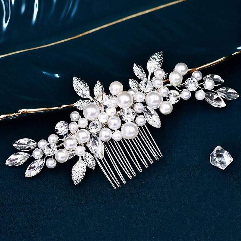 

Fashionable Luxury Pearl Silver Hair Clip Elegant Bride Wedding Hair Accessories Party Banquet Daily Women s Hair Clip Hair Comb