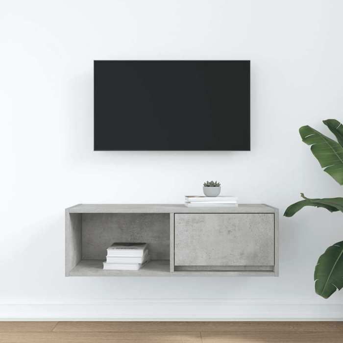 VidaXL TV Stand Concrete Grey 80x31x25.5 Cm Engineered Wood, TV Bench, Hi-fi Cabinet, Entertainment Center, TV Sideboard, 861460