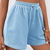 Women's Summer Drawstring Waist Patch Detail Shorts Casual Pants