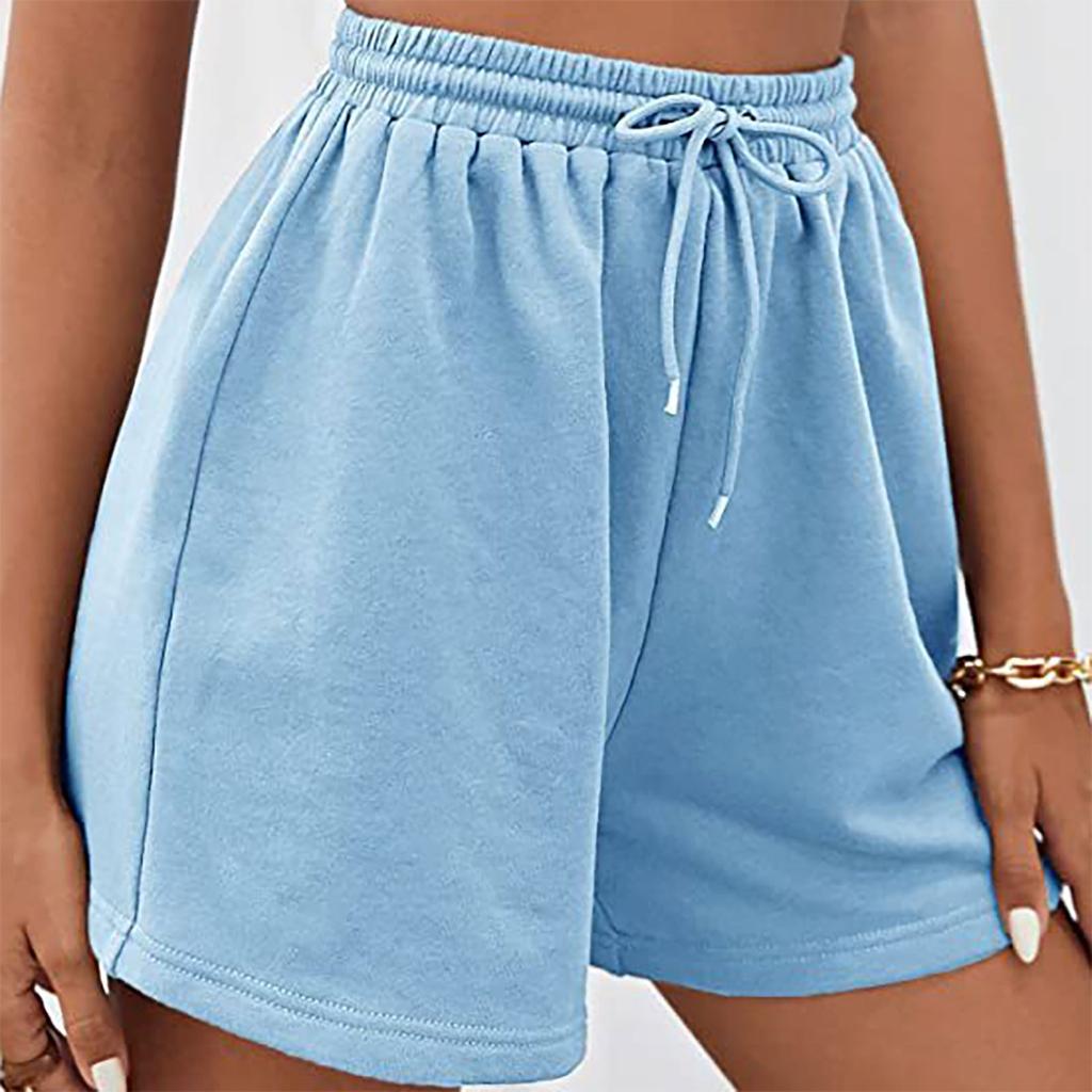 Women's Summer Drawstring Waist Patch Detail Shorts Casual Pants