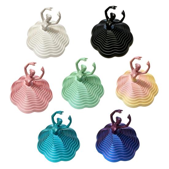 3D Printed Ballet Dancer Ornaments Spinning Ballet Girl Sculpture Rotational Movement Elegant Desk Decor for Home Office Creative Spaces Gifts