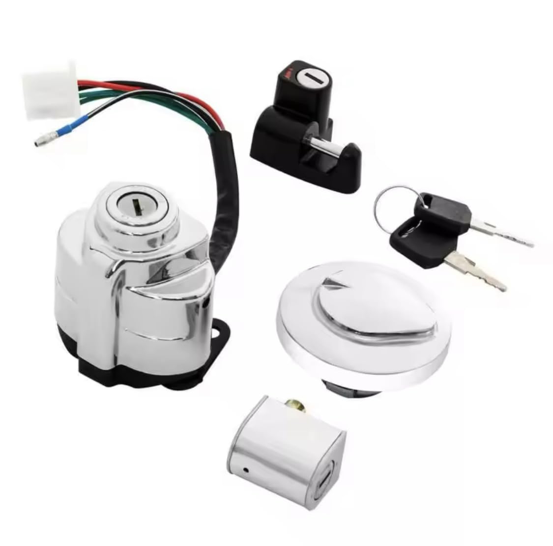 

Дипа Рибусу Honda VT250 Magna 250 Комплект ключей Цилиндр ключа Крышка бака Замок руля серебряный