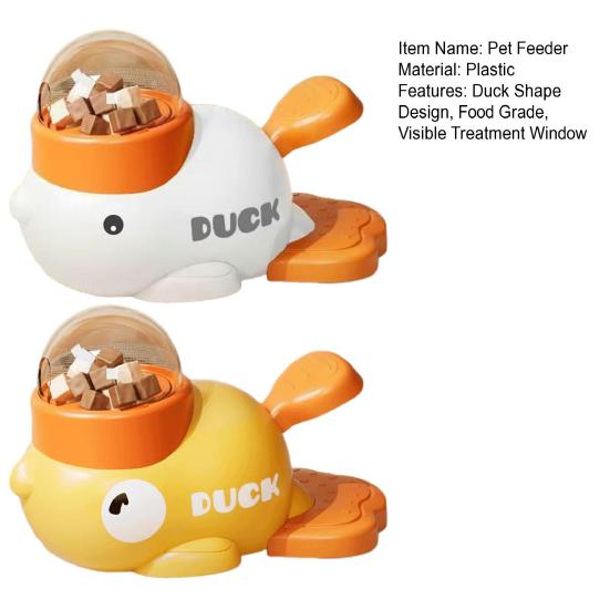 1/2 ks Krmítko pro domácí mazlíčky Tvar kachny Pomalé krmítko Puzzle Hračka Potravinářské Omyvatelné Dávkovač pamlsků s Viditelným Okénkem Interaktivní Pomalé Krmítko