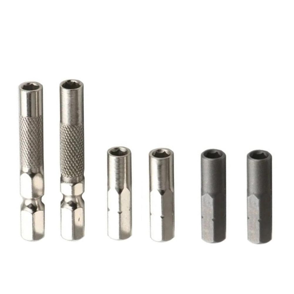 6pcs Bit Adapter 1/4" Hex To 4mm Socket Adapter Screwdriver Bit Holder For Hex Shank Electric Screwdriver Socket Tools