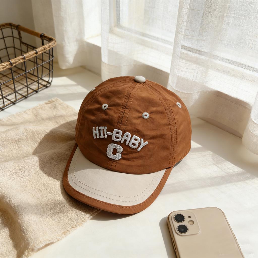 Kids Quick Dry Hat 50-54cm 2-8 Years Spring Summer Letter C Baseball Cap Boys Stylish Cap Girls Breathable Sun Hat Toddler