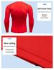Men's Quick-Dry Red Sports Tights and Long-Sleeve Suit for Running, Training, Basketball, and Fitness - Ideal for Autumn and Winter.