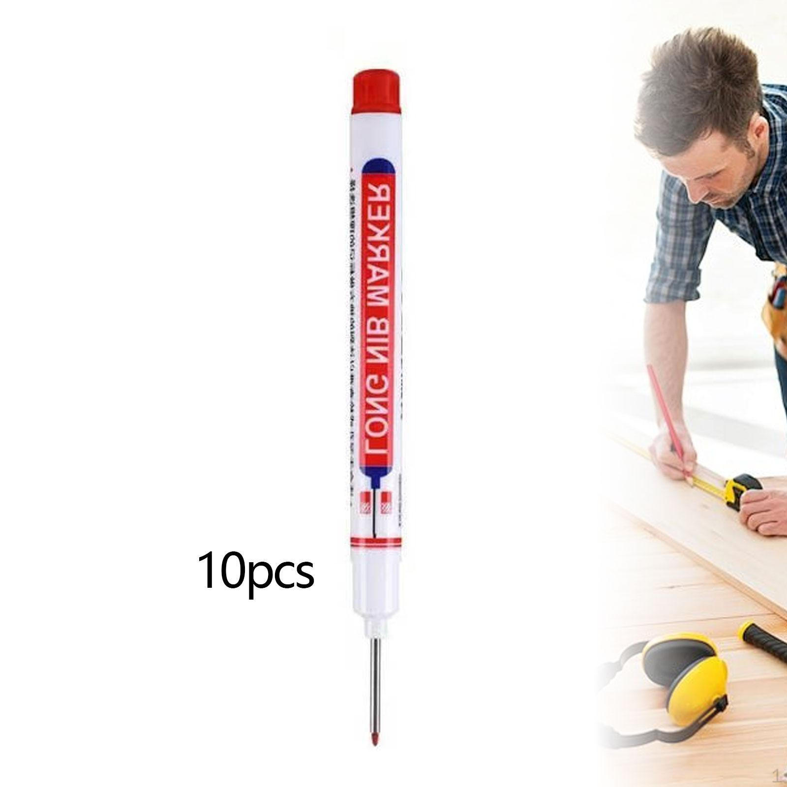 

10x Tile Marking Long Nose Pens Ink Waterproof Deep Reach Markers Multipurpose Hole Marker