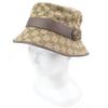 Excellent Hat GG Canvas Bucket Beige Cotton Mens 576587 Used