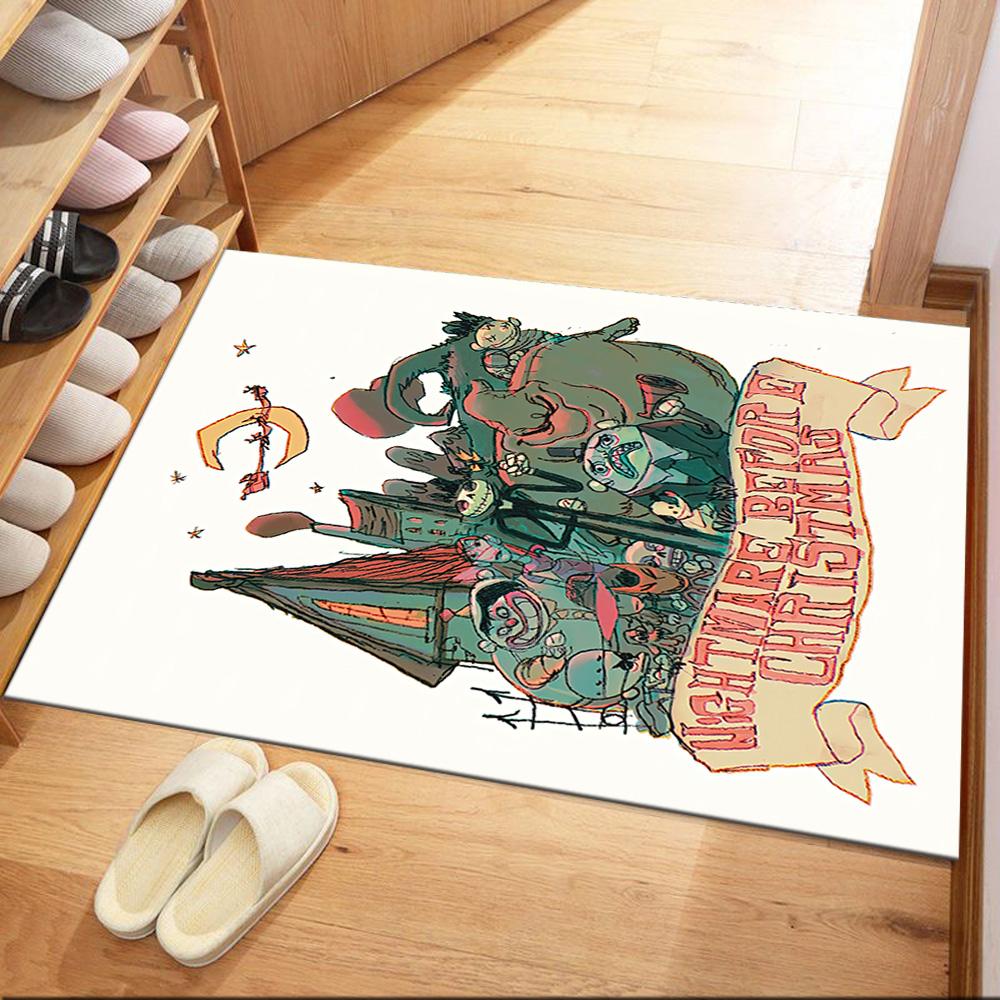 Christmas Nightmare Floor Mat Suitable for Living Rooms Dining Room Entryway Bedrooms Anti-slip Rug Decorate Offices Gift for Festivals