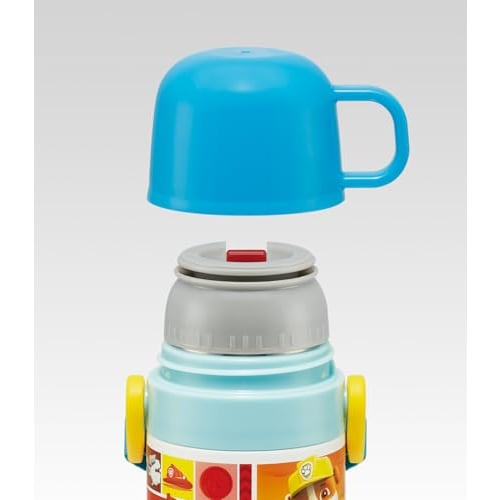 Skater Children's Water Bottle, 2-Way, 470ml (Direct Drinking) or 430ml (Cup Drinking), Paw Patrol Design, Size 25, Boys, Stainless Steel, Insulated,