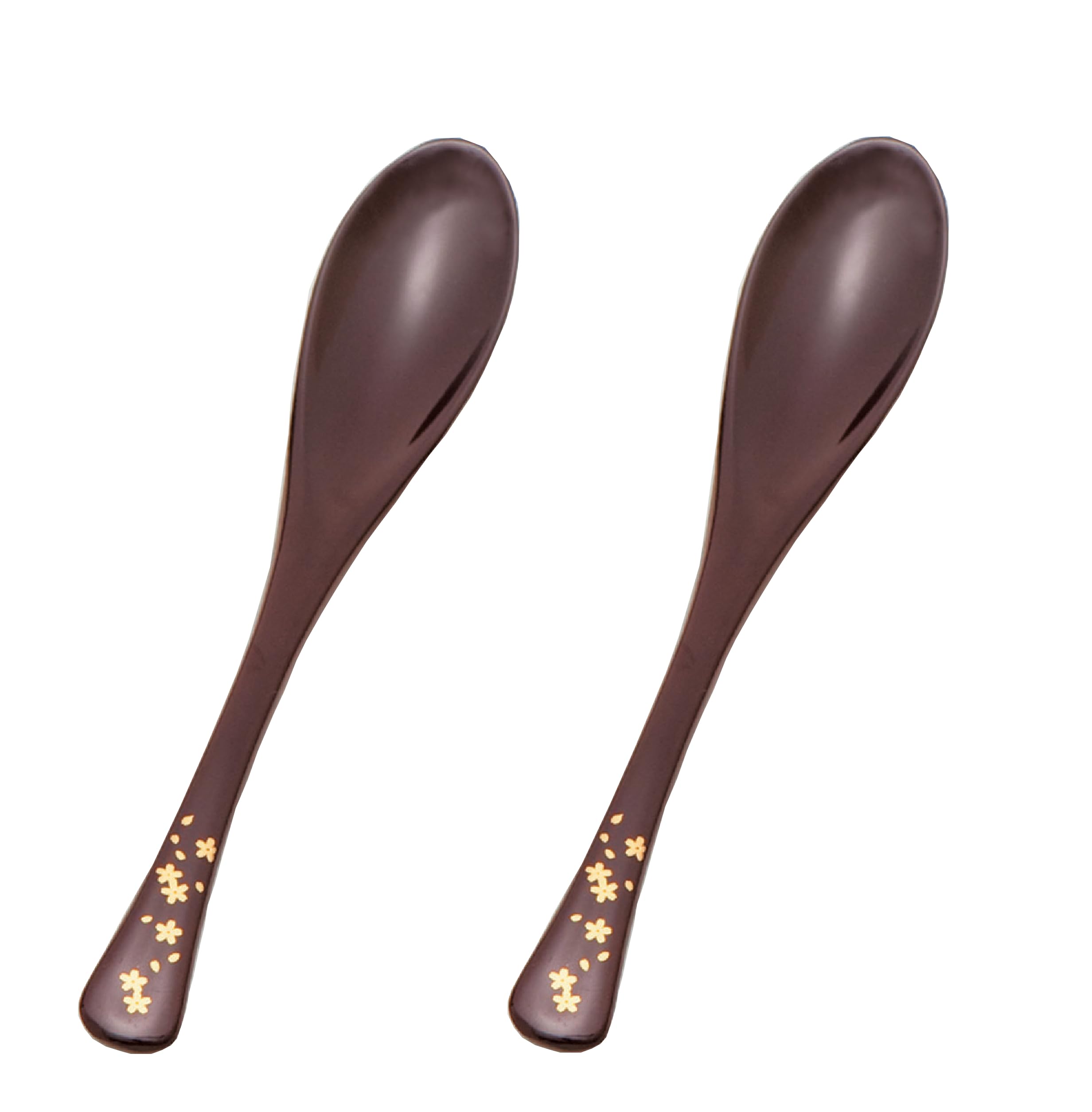 Набор лакированных изделий, ложек, с узором Wakaizumi Porridge Shintame с золотой вишневой ветвью, 2 шт., H-60-11