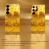 Extra-large golden heart Glass PhoneCase for Samsung Galaxy S26 S25 S24 S23 S22 FE Ultra Plus Built-in glass Gold Exquisite