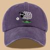Cute Floral Grassland Sheep Print Truck Driver Hat and Retro Washed Baseball Cap Vacation Beach Sun Hat