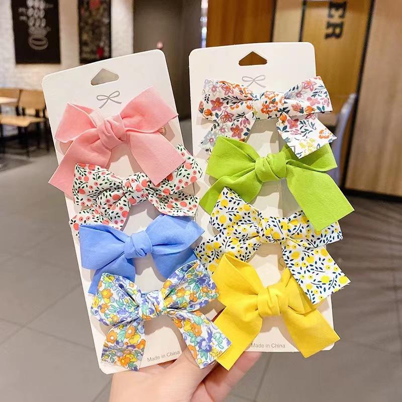 Children's Floral Bow Hairpin - Cute, Damage-Free Korean Clip Accessory