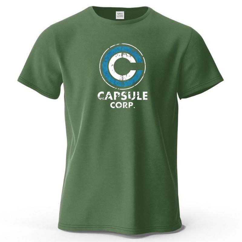 S-4XL Capsule Corp 100% Cotton Funny Printing Japan Anime Men T Shirt Tee Summer Streetwear Tops Fashion Brand Tshirt Clothing