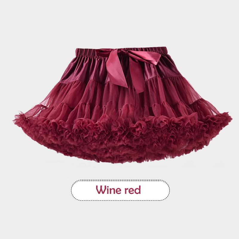 

Детская женская юбка-пачка для девочек, пышная юбка для танцев, вечерние балетные пышные слои XL кларет