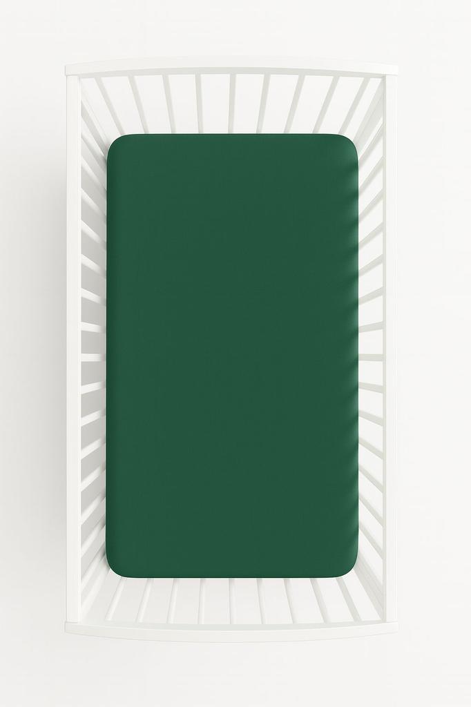 Jersey Cotton Fitted Sheet for a 120x60cm Crib - Bottle Green