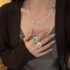 925 Sterling Silve Green Crystal Geometry Ring Square Retro Sweet Jewelry Birthday Gift Dropshipping