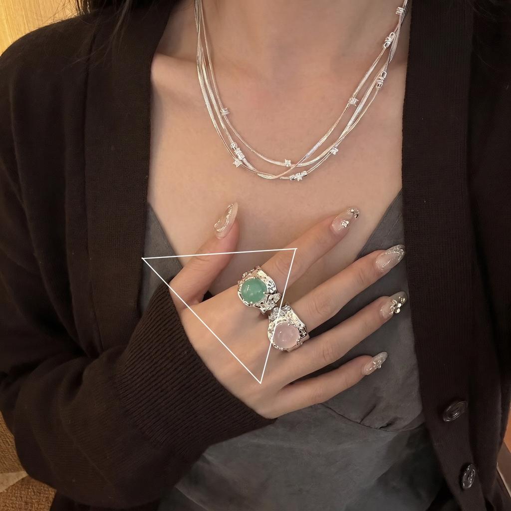 925 Sterling Silve Green Crystal Geometry Ring Square Retro Sweet Jewelry Birthday Gift Dropshipping