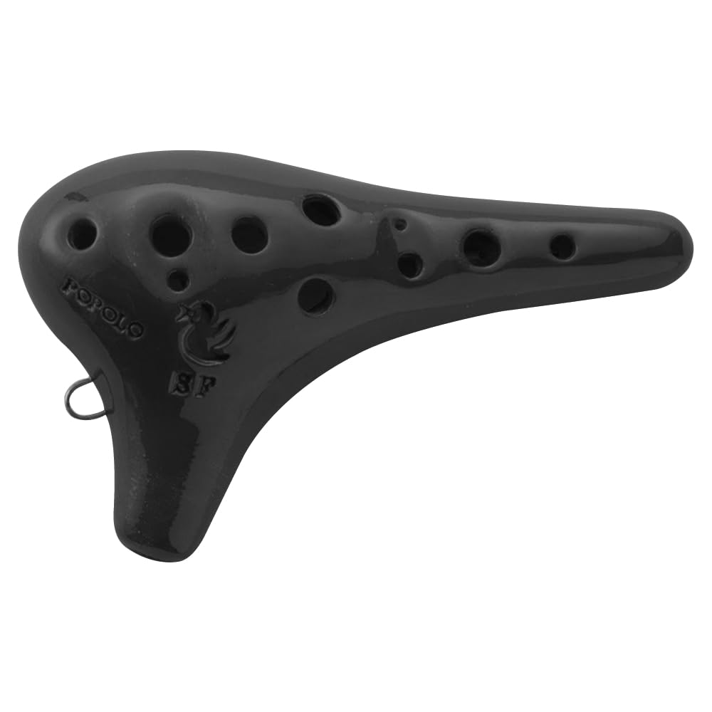 POPOLO Ocarina LUSSO (L-SF) Soprano F, Jet Black