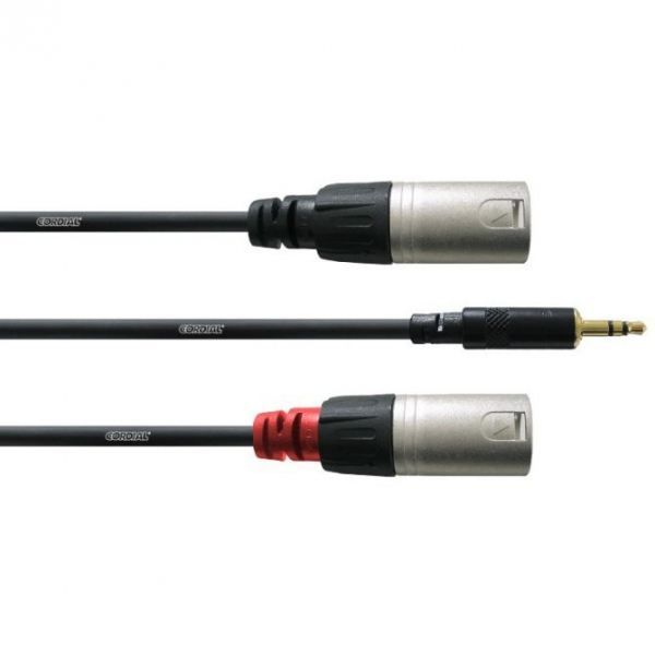 Câble audio - CORDIAL - CFY 3 WMM - 3 m - Mini jack stéréo - 2 XLR Mles