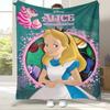 Alice im Wunderland Cartoon Cheshire Katze Flanelldecke, Ultraweiche Warme Plüschdecke für Zuhause Schlafzimmer Bett Sofa Abdeckung Kindergeschenk