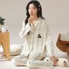 XUEXIMAN Women's Fresh Cotton Pajamas for All Seasons, Loose-Fitting Loungewear Set, Suitable for Outdoor Wear, Plus Size