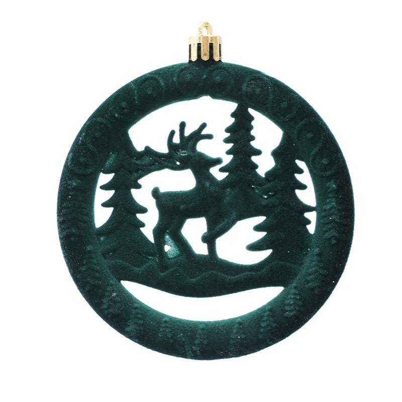 3PCS/Pack Christmas Tree Colorful Round Gift Multi-element Christmas Flocking Atmosphere Ornament Decoration Pendant Party