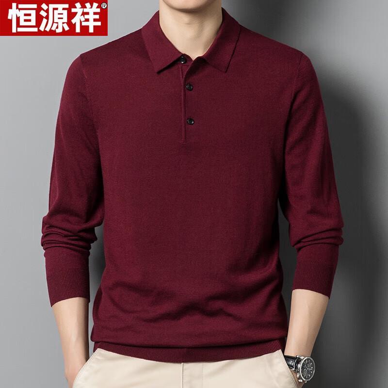 Hengyuanxiang Men's Polo Neck Knit Sweater