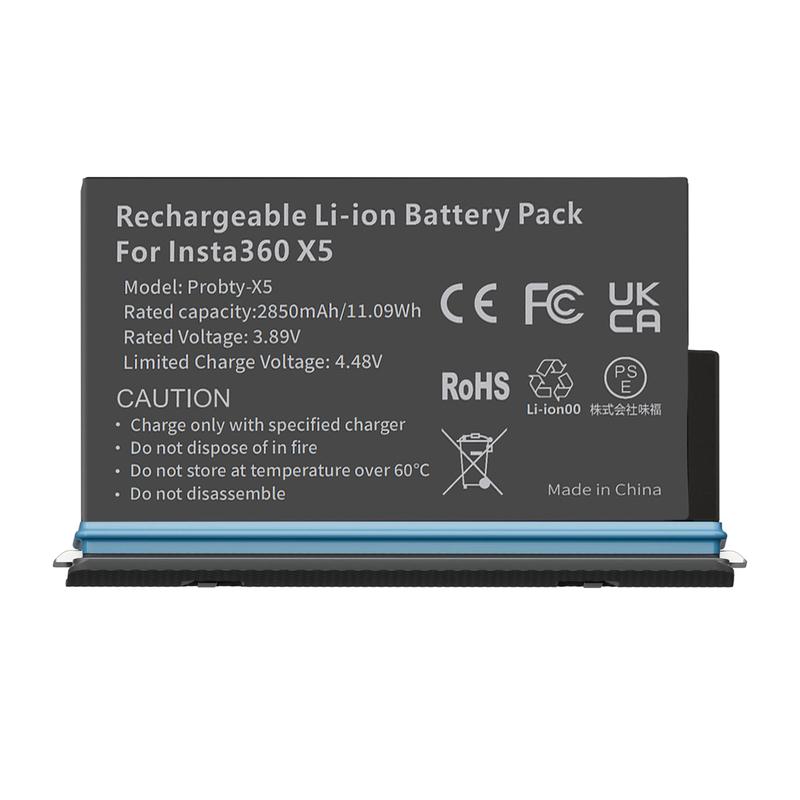 For Insta360 X5 Battery 2850mAh And LCD Dual ChannelFast Charger Hub Power Accessories For Insta 360 ONE X 5 Action Camera