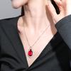 925 Sterling Silver Classic Fashion Red Zircon Full Diamond Necklace Birthday Anniversary Anniversary Party Gift