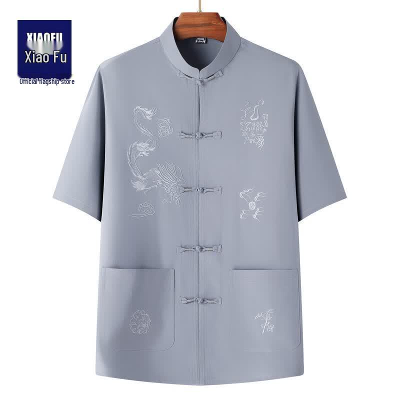 Men s Chinese Style Short Sleeve Tang Suit Set 39