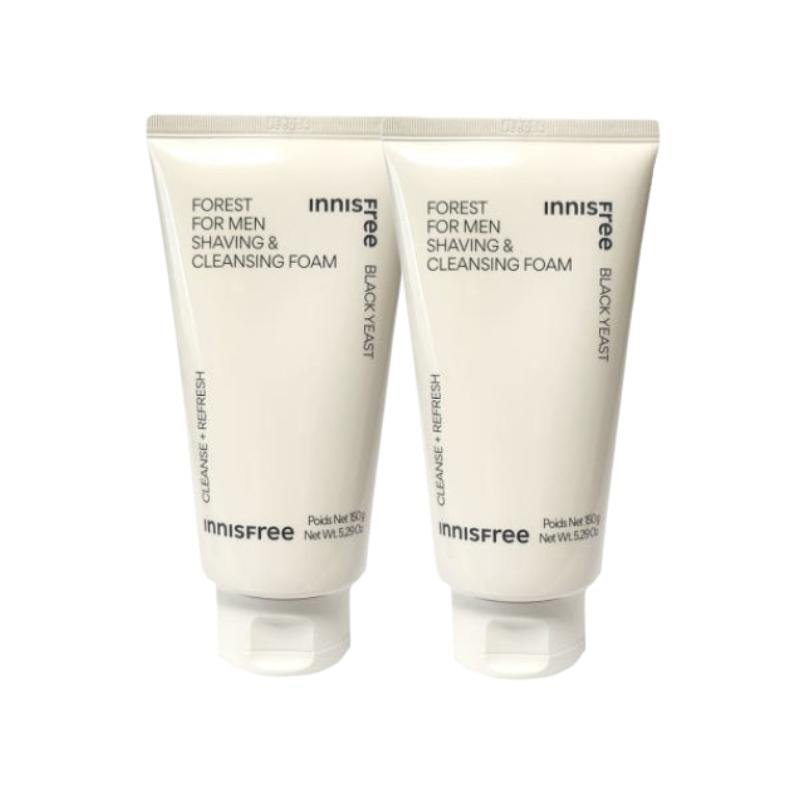 Innisfree Espuma de Barbear e Limpeza Facial Forest For Men 150g | Limpador Facial e Espuma de Barbear de Ação Dupla | Limpador Coreano K-Beauty para Cuidados com a Pele Masculina