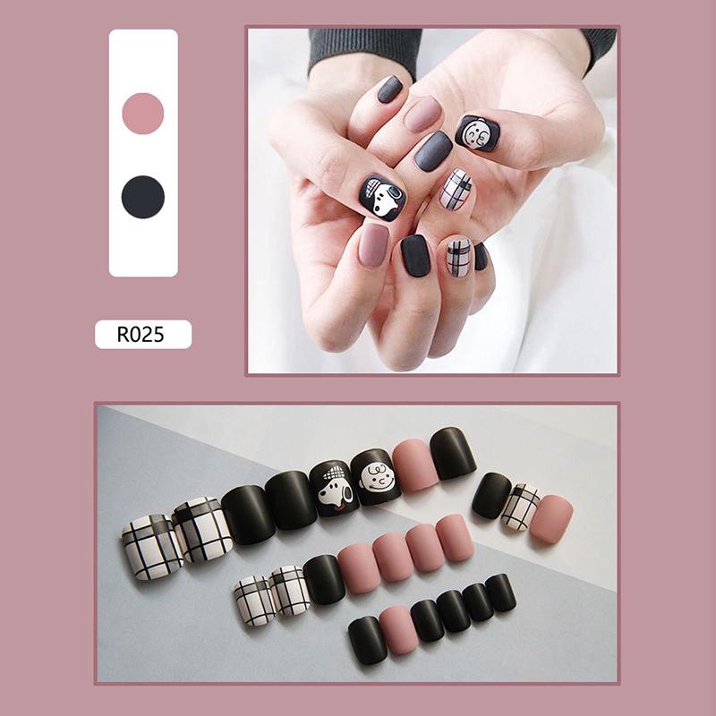 24 Pieces Boxed New Finished Nail Patch Fake Nail Wearable Nail Patch Waterproof