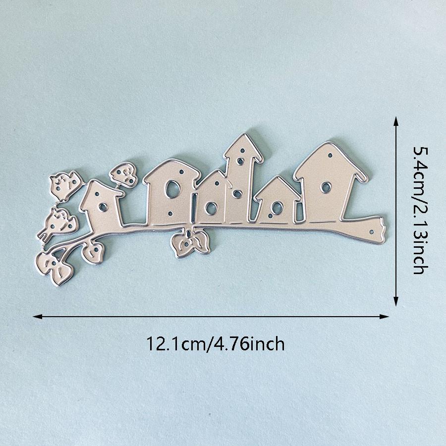 Tree House Border Die Cuts Embossing Stencils Template Mould for Card Scrapbooking and DIY Craft Album Paper Card Decor