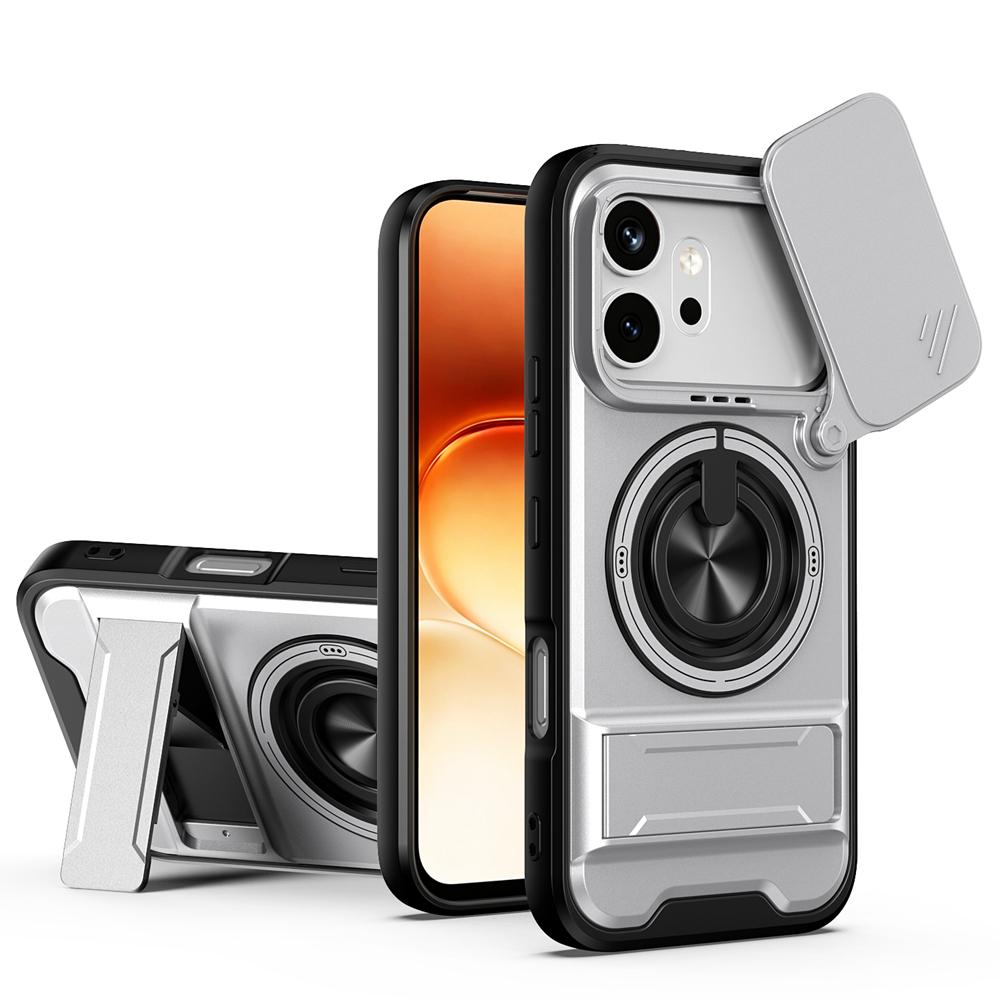 KEYSION Magnetic Phone Case for HONOR 600 600 Pro 5G Slide Camera Protection Upright Kickstand 360° Ring Shockproof Back Cover