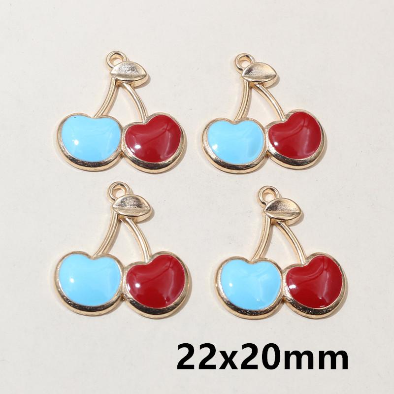 20pcs Enamel Mushroom Charms Pendant 19x19mm Alloy Metal DIY Jewelry Making Accessories for Earring Bracelet Necklace Finding