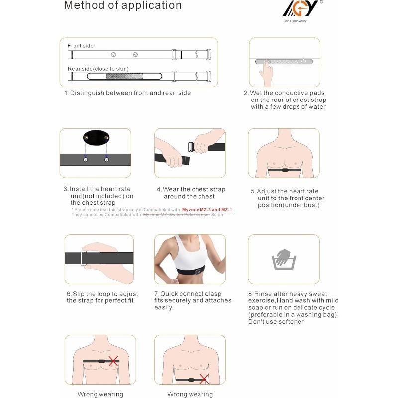 Justerbart pulsmålingsbelte for brystet sykling fitness løping sport bluetooth pulsmåler