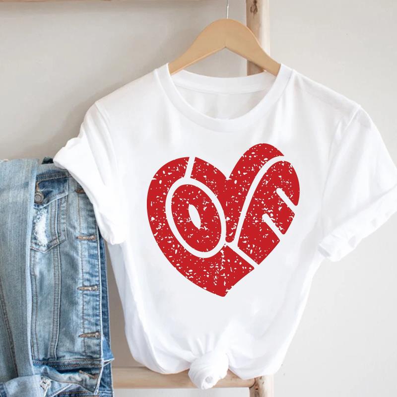 (Asian Size) love trend style  Lady Female Top Printed Women Tee Clothing Casual T Shirt Fashion Graphic Short Sleeve T-shirts